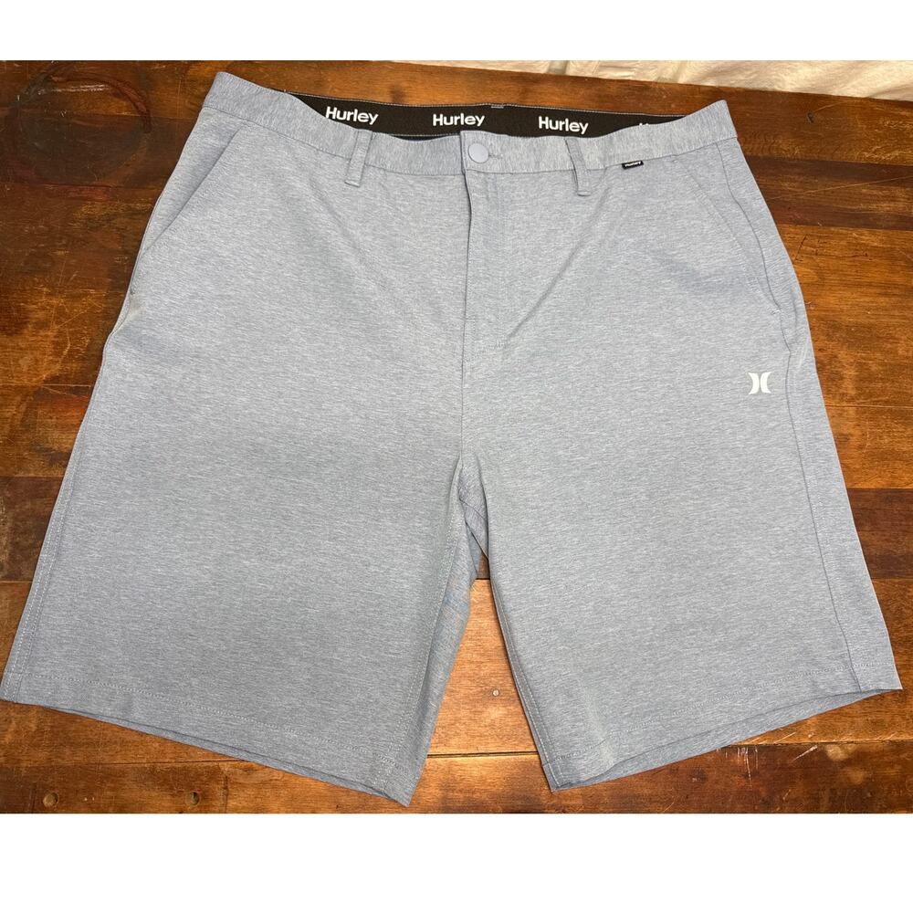 Hurley Hybrid Space Dye Walk Athletic Stretch Shorts Heather Blue Men's Size 38